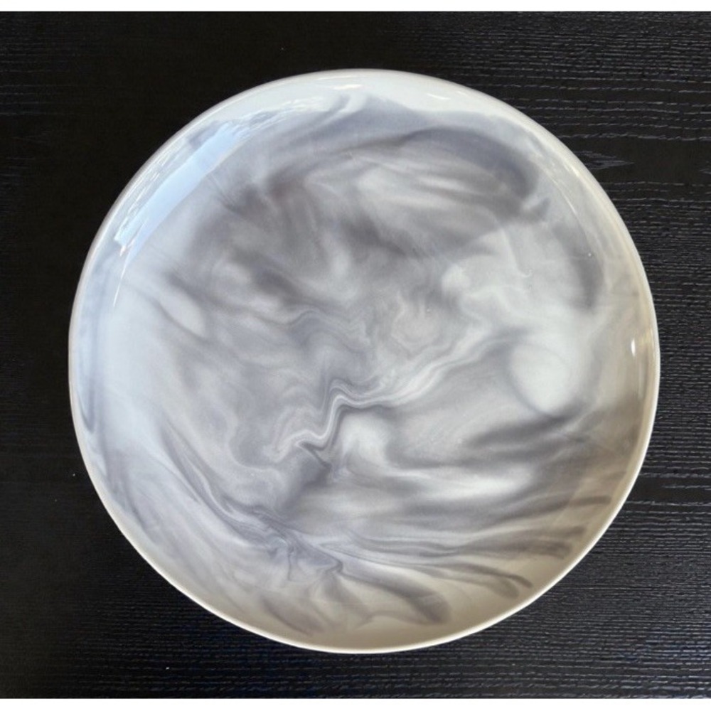 Simon Pearce Marble Stratus 11" Dinner Plate Gray White Swirl Stoneware EUC RARE